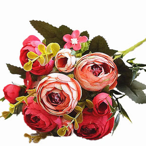 white silk tea roses artificial flowers bride small bouquet-Bouquet-My Online Wedding Store