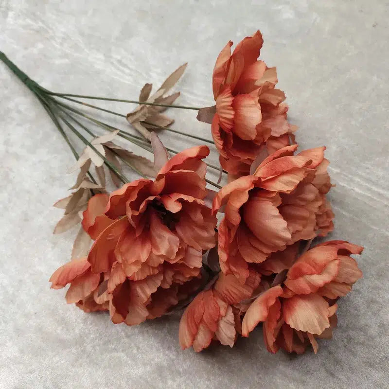 1 Flower branch 9 heads Artificial silk peony big flowers head  