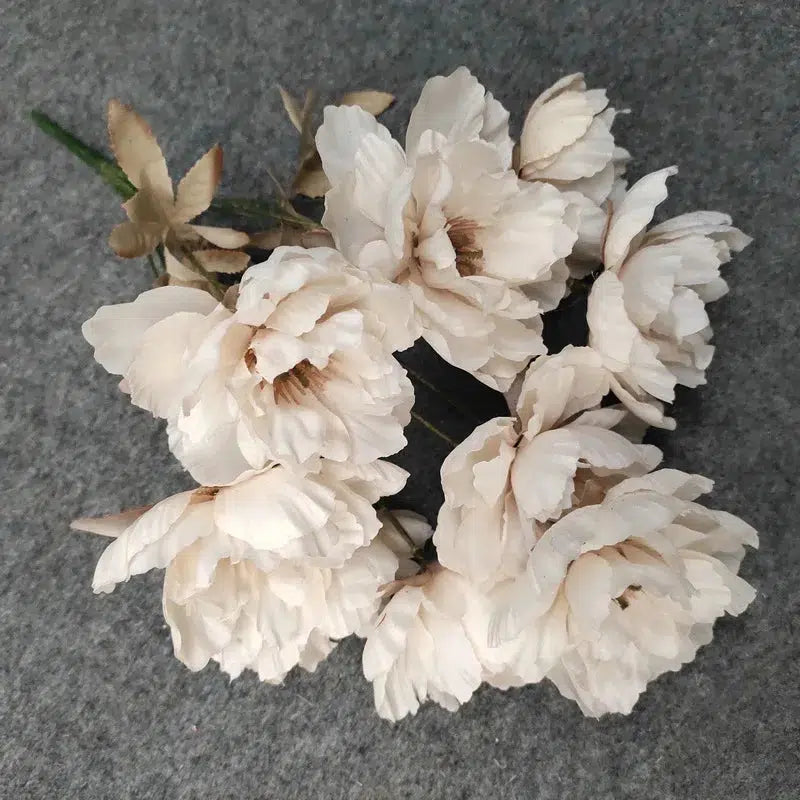 1 Flower branch 9 heads Artificial silk peony big flowers head  