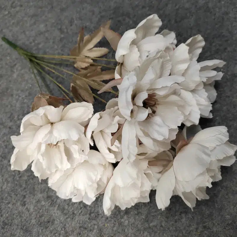 1 Flower branch 9 heads Artificial silk peony big flowers head  