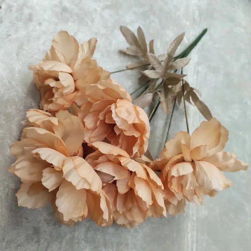 1 Flower branch 9 heads Artificial silk peony big flowers head  