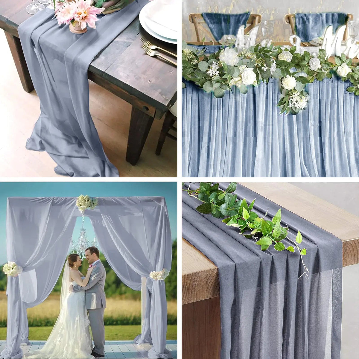 10 Packs Chiffon Table Runner 30*70*300CM  