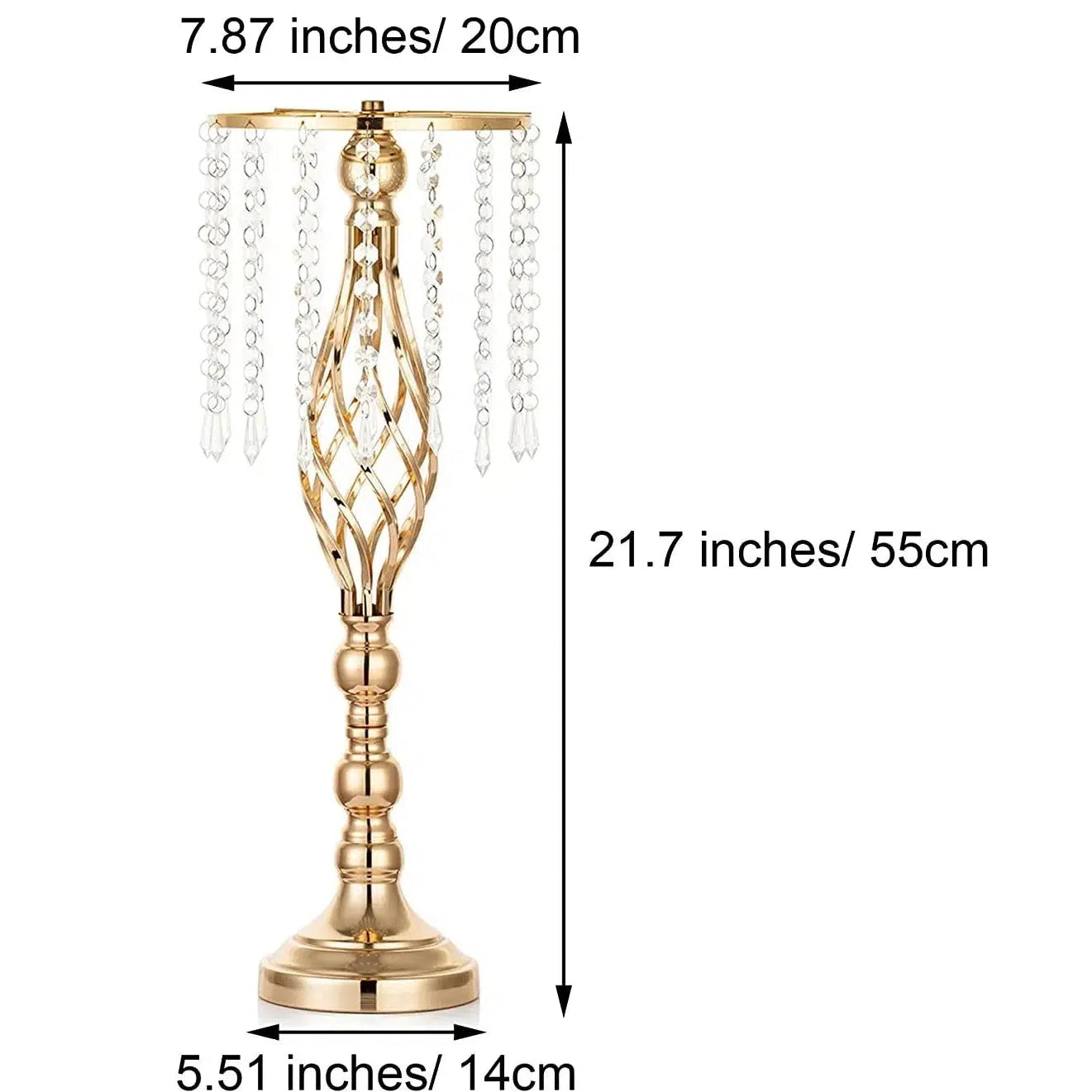 10 Pcs Gold/Silver Vase with Chandelier Crystals  