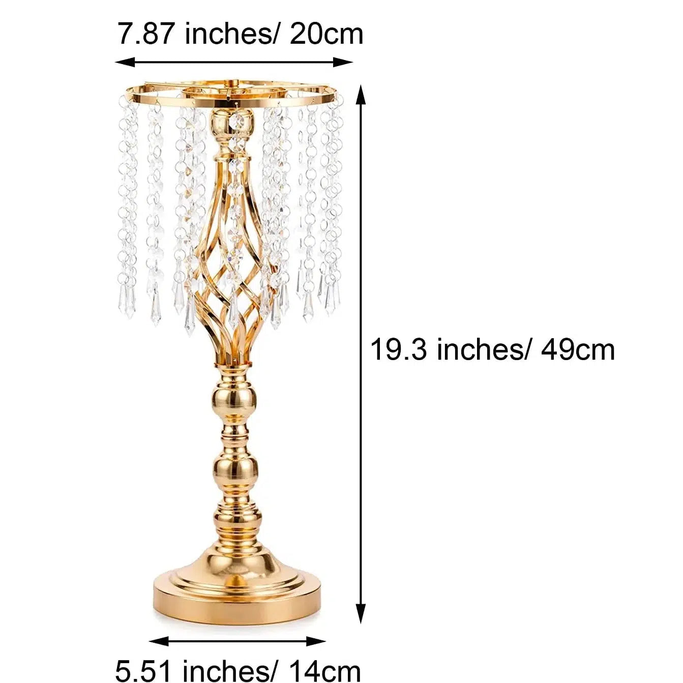 10 Pcs Gold/Silver Vase with Chandelier Crystals  