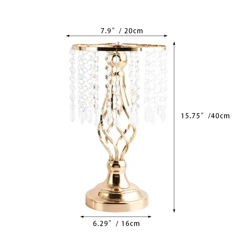 10 Pcs Gold/Silver Vase with Chandelier Crystals  