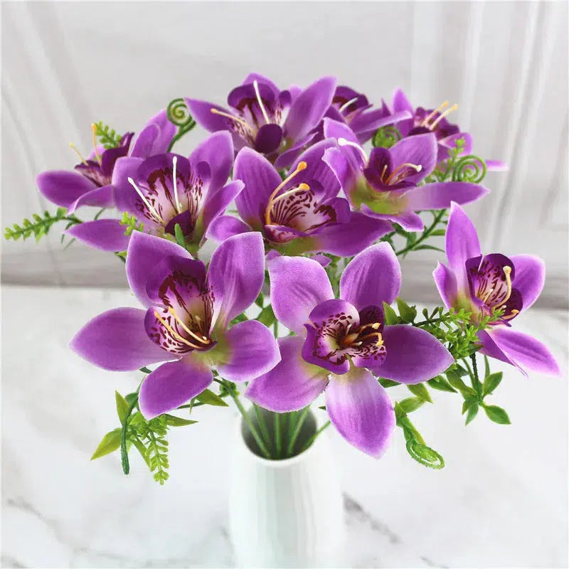 10Pcs/Bouquet Artificial Orchid  