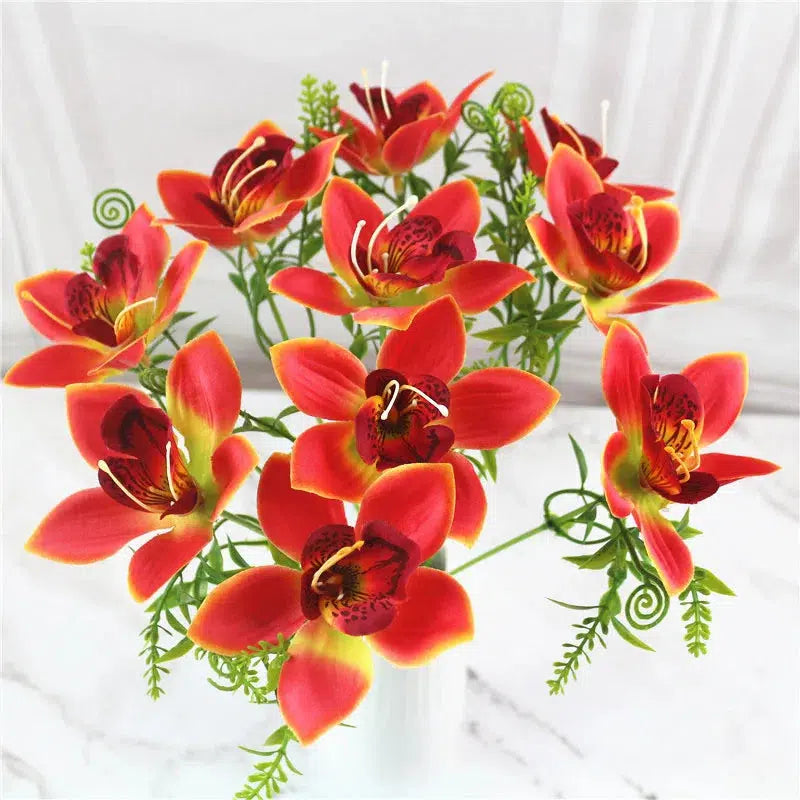 10Pcs/Bouquet Artificial Orchid  