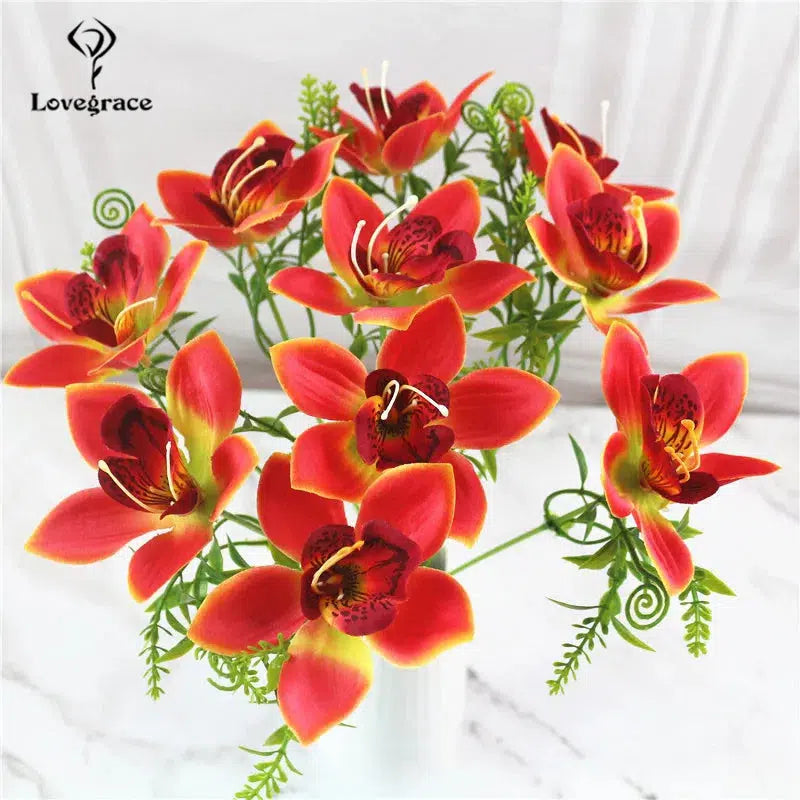 10Pcs/Bouquet Artificial Orchid  