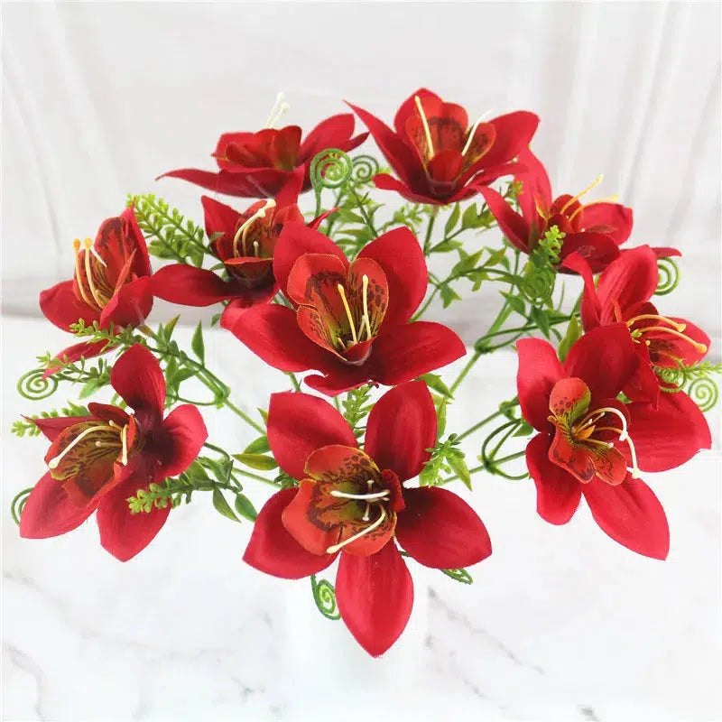 10Pcs/Bouquet Artificial Orchid  