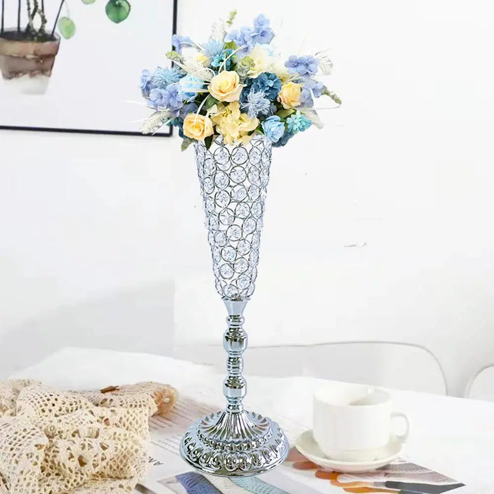 Bulk Gold Crystal Wedding Table Centrepiece Vase  