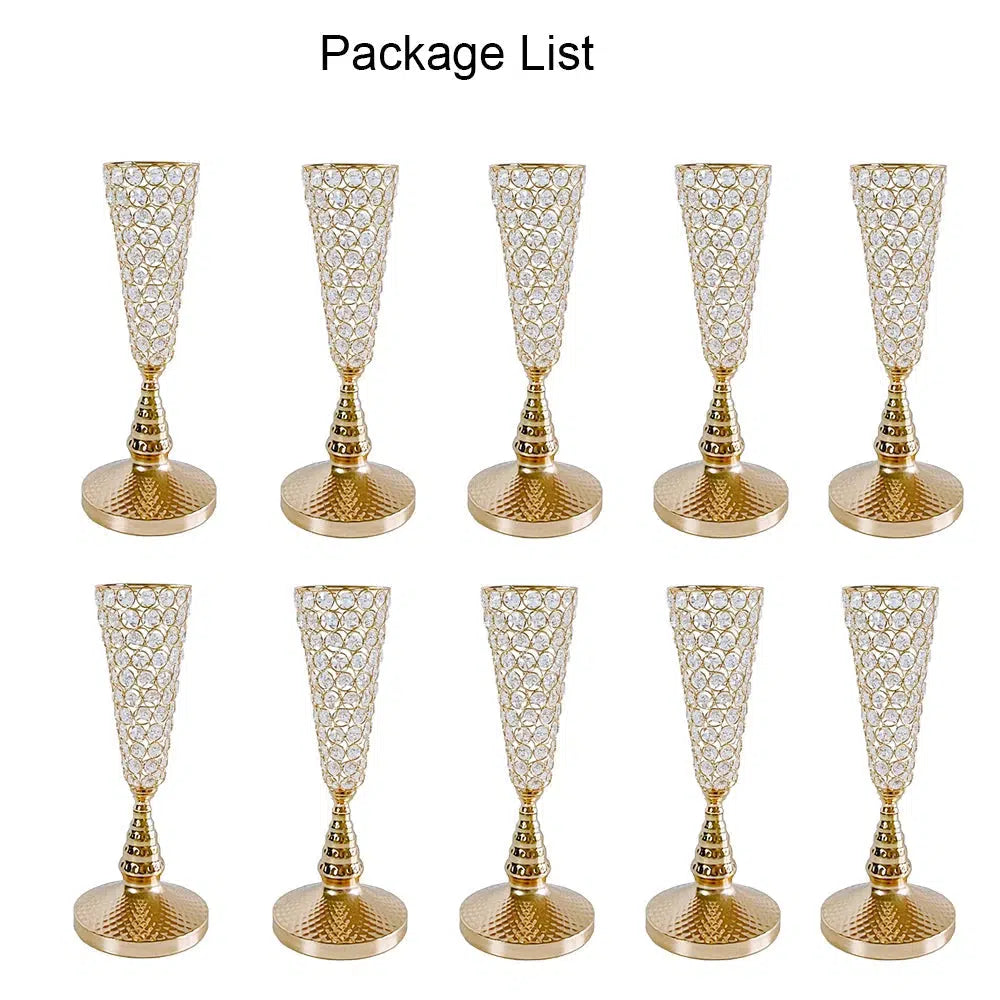 Bulk Gold Crystal Wedding Table Centrepiece Vase  