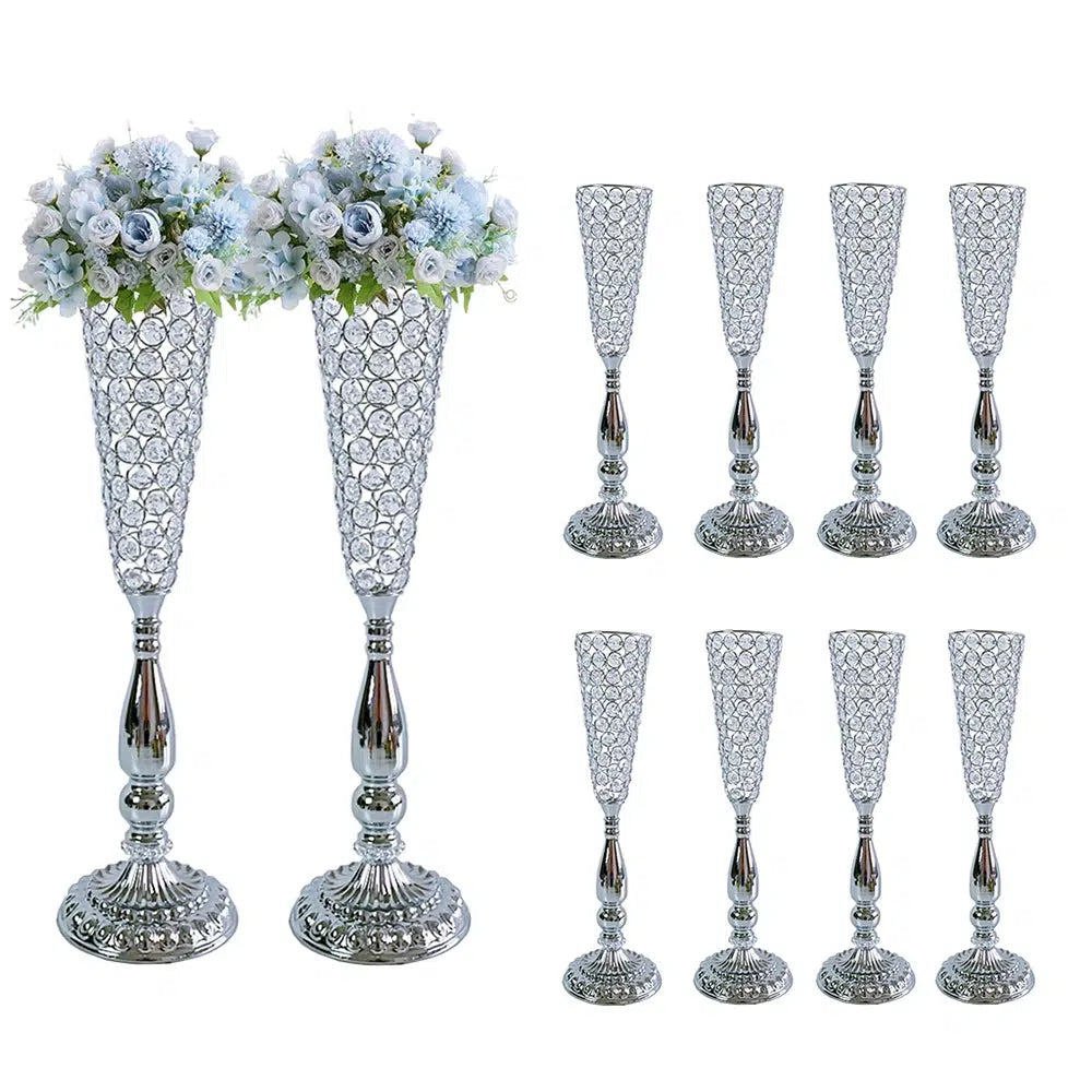 Bulk Gold Crystal Wedding Table Centrepiece Vase  