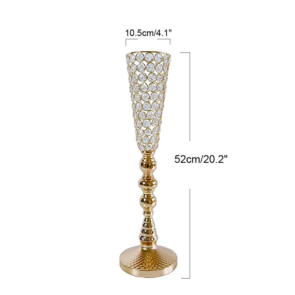 Bulk Gold Crystal Wedding Table Centrepiece Vase  