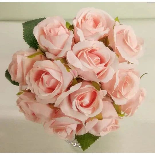 12 Heads Wedding Bouquet Rose Artificial Bridal Bouquet  