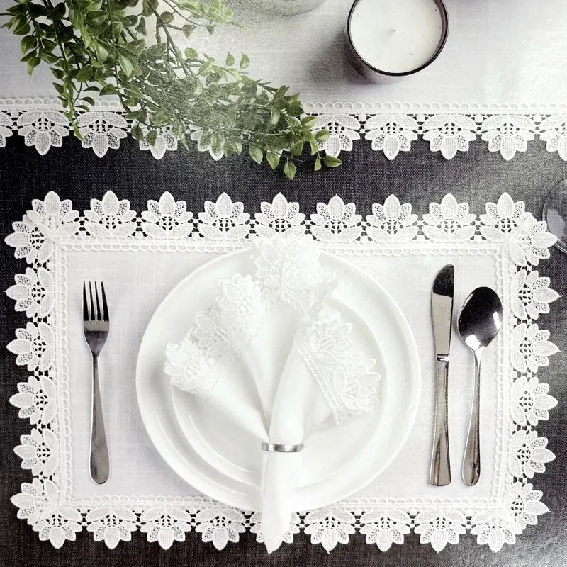 12 Pieces White Napkins Hemstitched Cocktail Napkin  