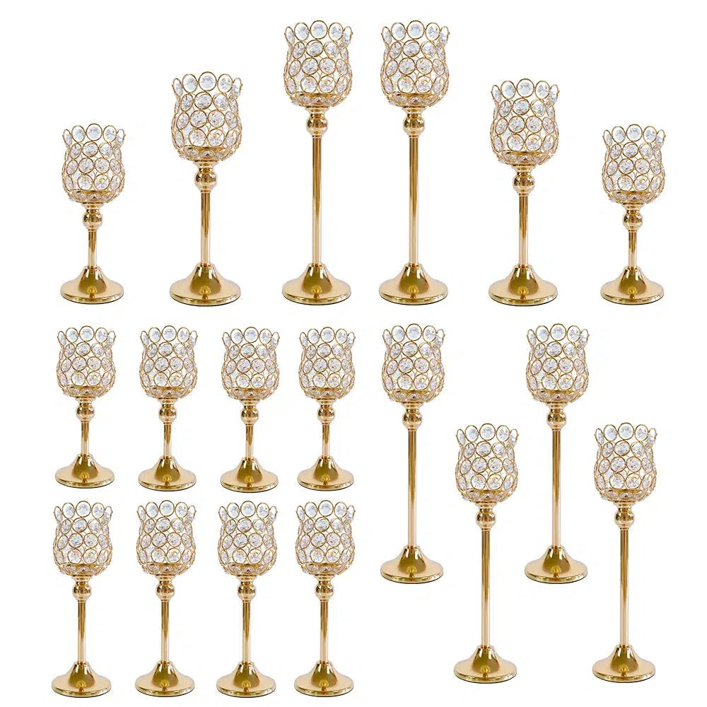 Crystal Candle Holders Bulk Shiny CandleStick Centrepieces  