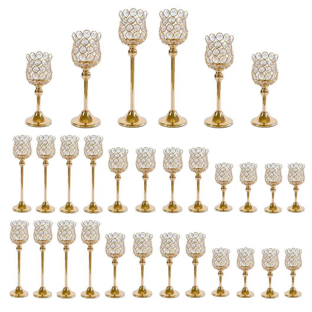 Crystal Candle Holders Bulk Shiny CandleStick Centrepieces  