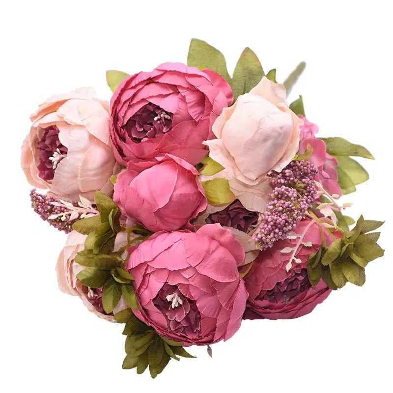 1Bunch European Artificial Peony Flowers Silk  