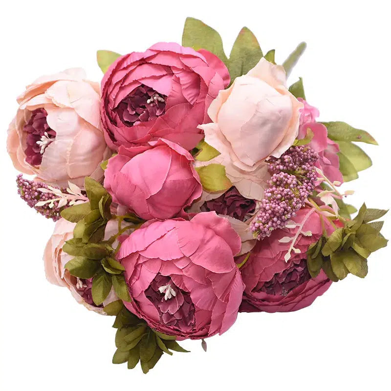 1Bunch European Artificial Peony Flowers Silk  