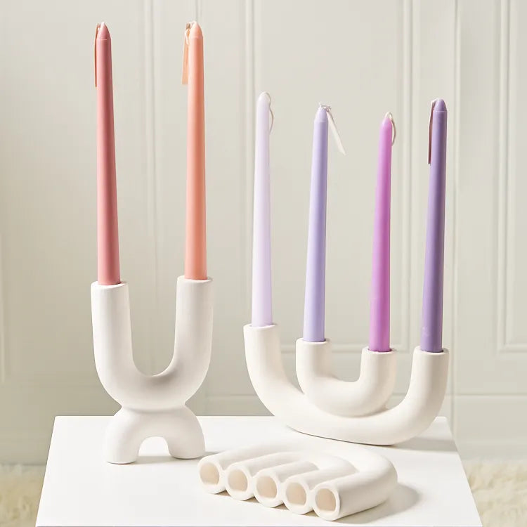 1PC Candlestick Holder Ceramic Candelabra  