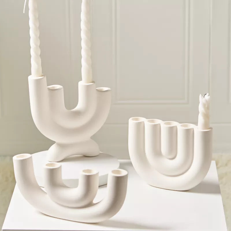 1PC Candlestick Holder Ceramic Candelabra  