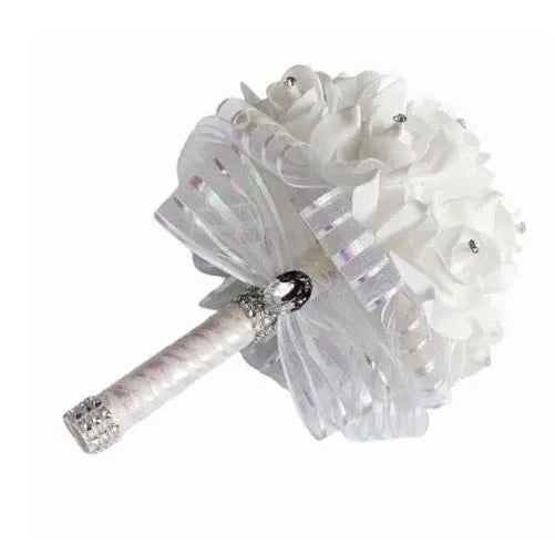 1Piece White Satin Romantic Wedding bouquet  