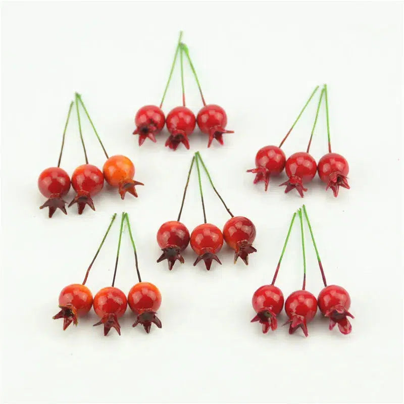 20 Pcs Mini Artificial Plastic Pomegranate  