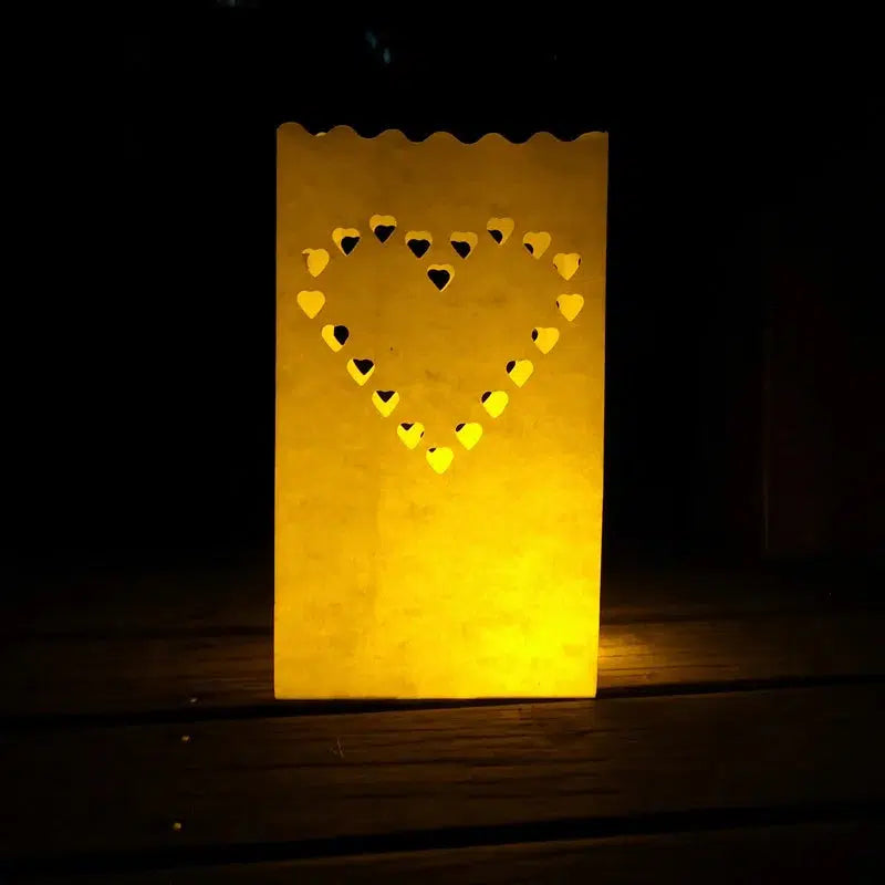 Heart Shaped Tea Light Holder Lantern Candle Bag  