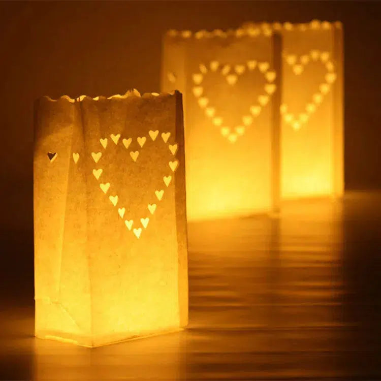 Heart Shaped Tea Light Holder Lantern Candle Bag  