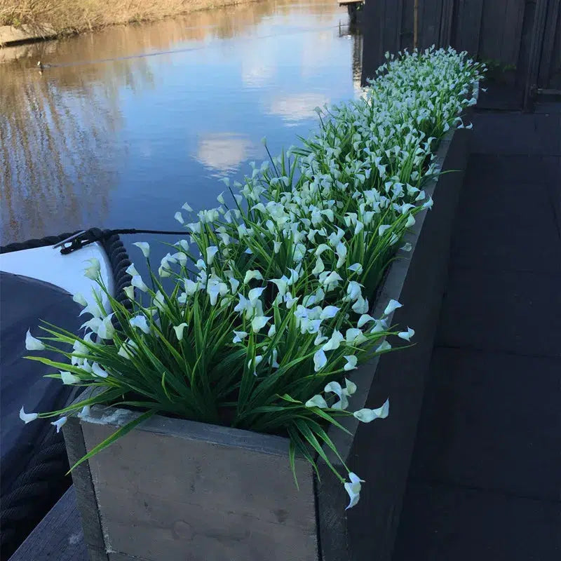 25 Heads/Bouquet Mini Artificial Calla With Leaf Plastic Lily  