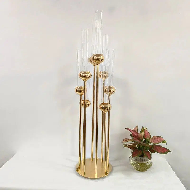 2/5/10pcs Metal Candelabras 8 Arms Candle Holders  