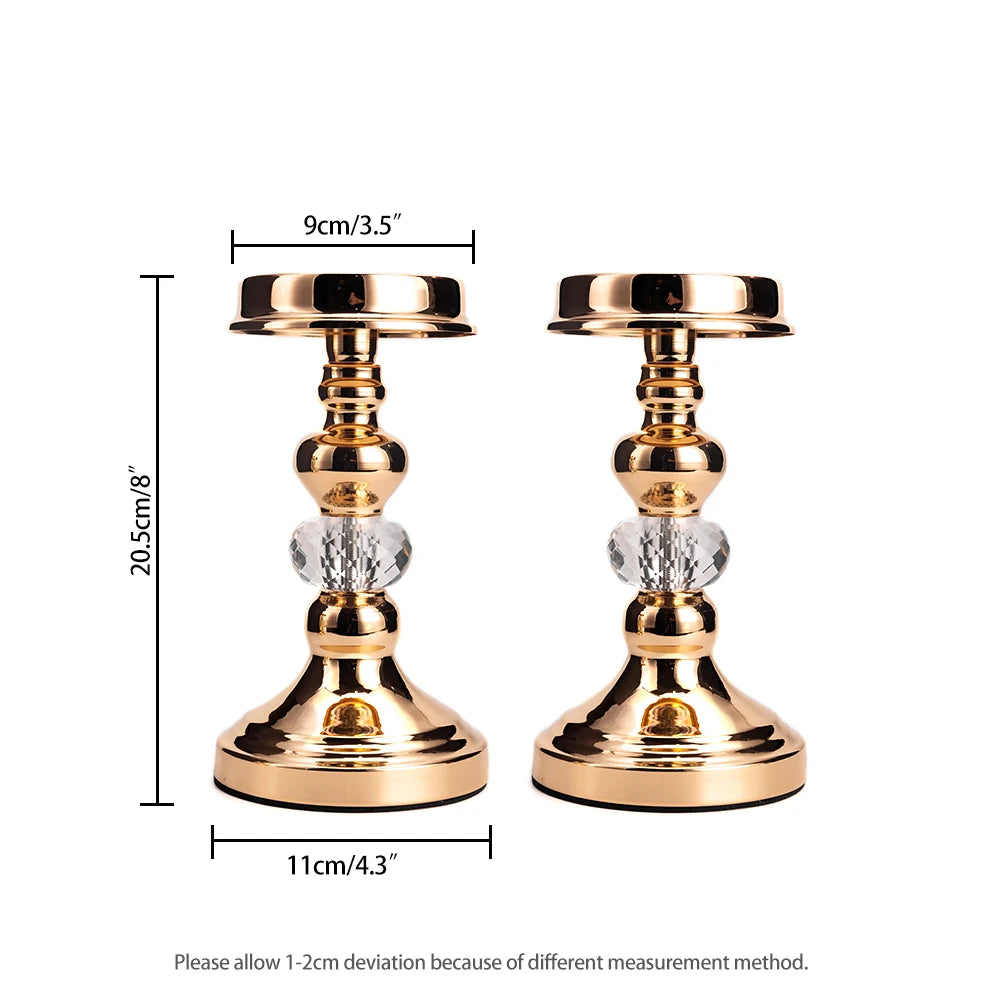 2Pcs Metal Pillar Candle Holders, Tealight Candlesticks  