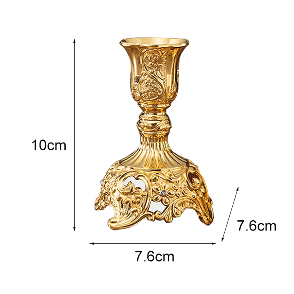 2Pcs Vintage Zinc Alloy Candelabra Candle Stick Holder Table  