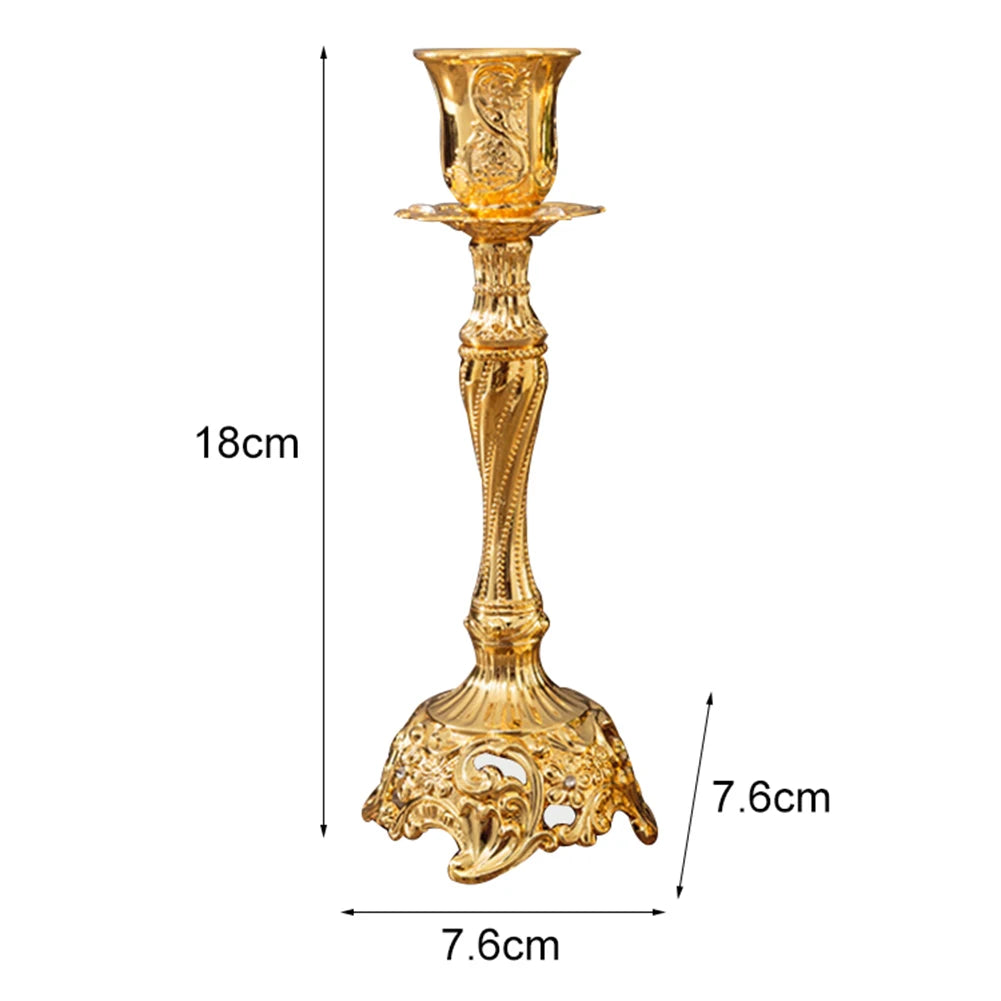 2Pcs Vintage Zinc Alloy Candelabra Candle Stick Holder Table  