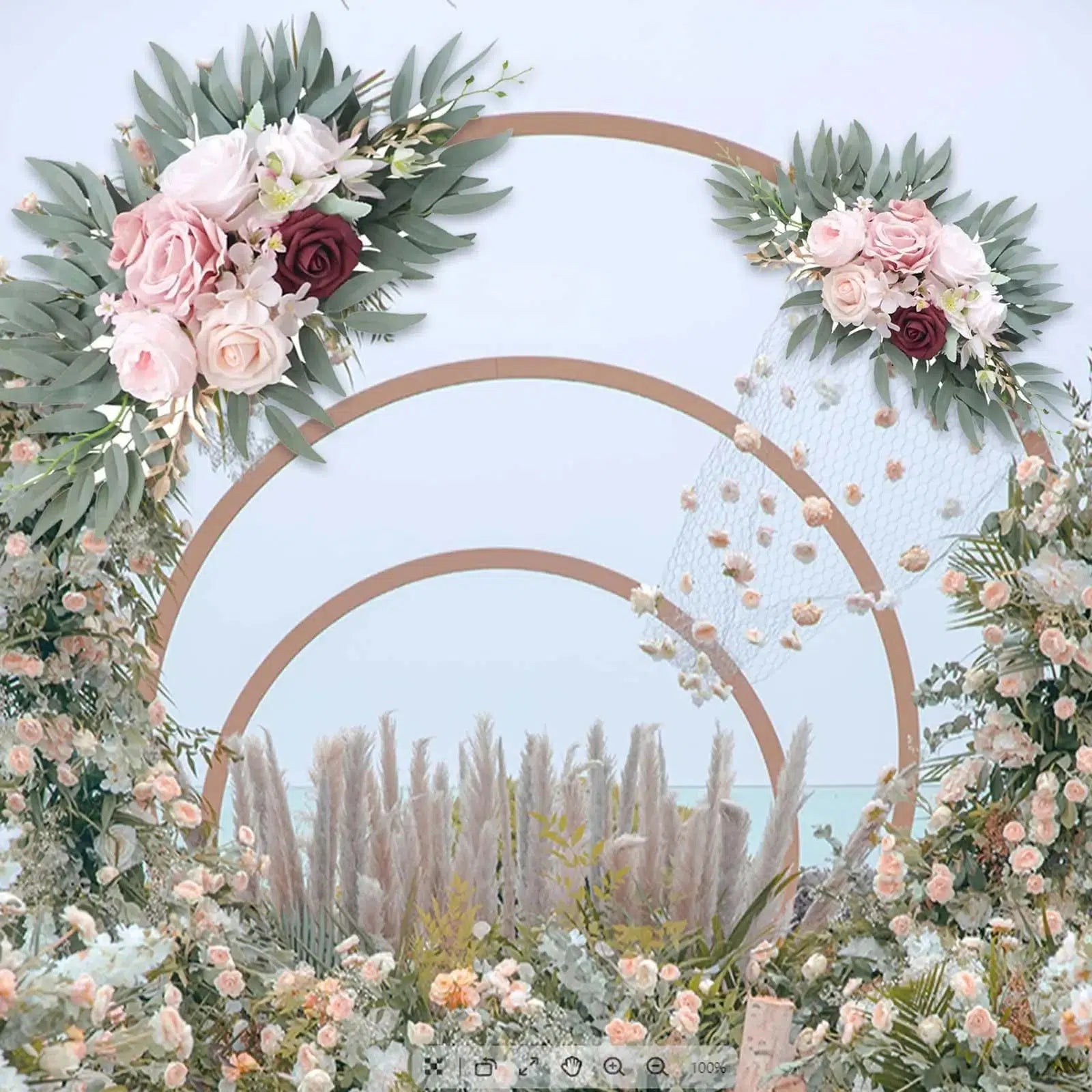 2Pcs Wedding Arch Flower Leaves Floral Arrangement  