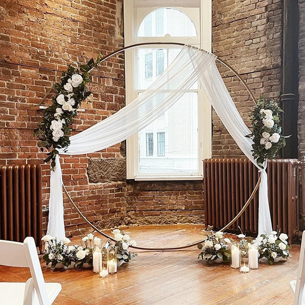 2.2M Wedding Arch Backdrop Stand Gold Flower Arch  