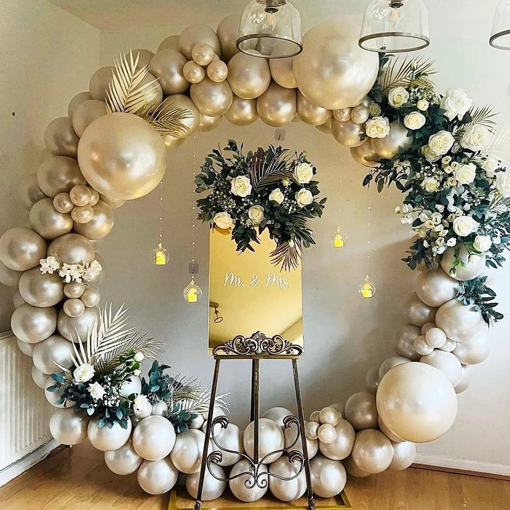 2.2M Wedding Arch Backdrop Stand Gold Flower Arch  