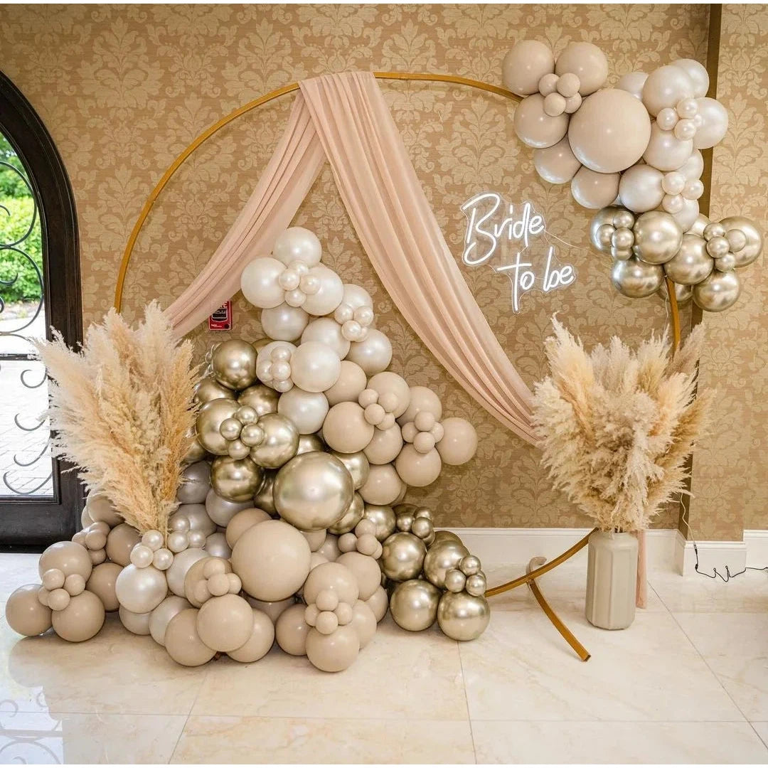 2.2M Wedding Arch Backdrop Stand Gold Flower Arch  