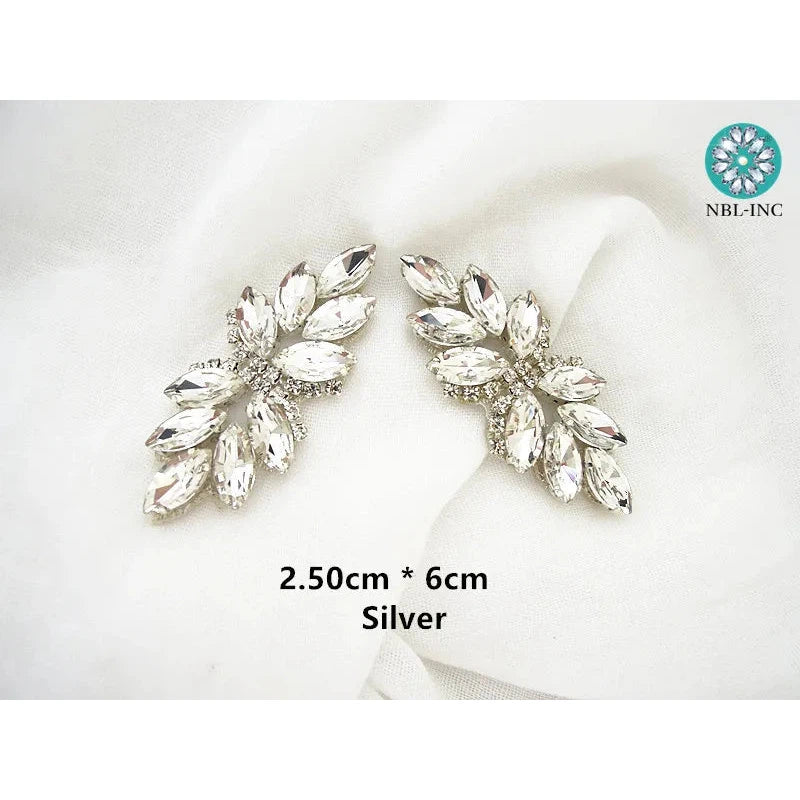 Silver gold rhinestone bridal belt wedding applique rose gold DIY (2pcs/lot)  