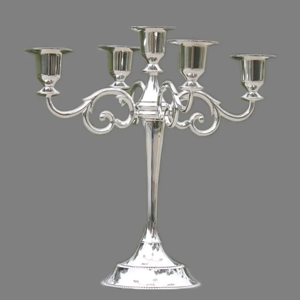 3-Arms Metal Pillar Candle Holders Candlestick  