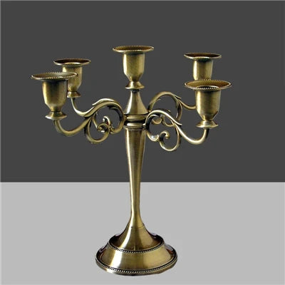 3-Arms Metal Pillar Candle Holders Candlestick  