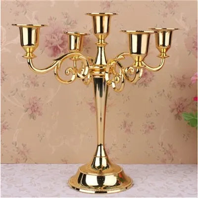 3-Arms Metal Pillar Candle Holders Candlestick  