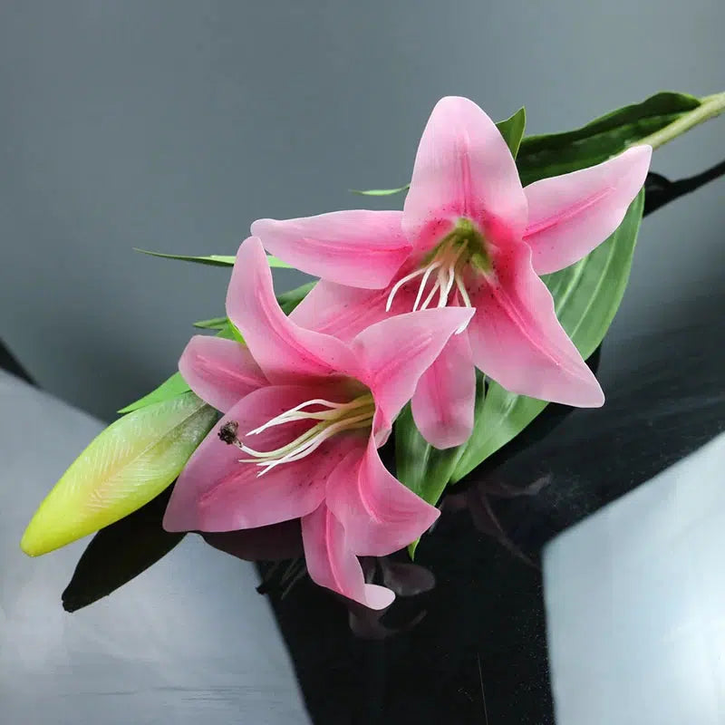 3 Heads Real Touch Artificial lily Flowers Wedding  