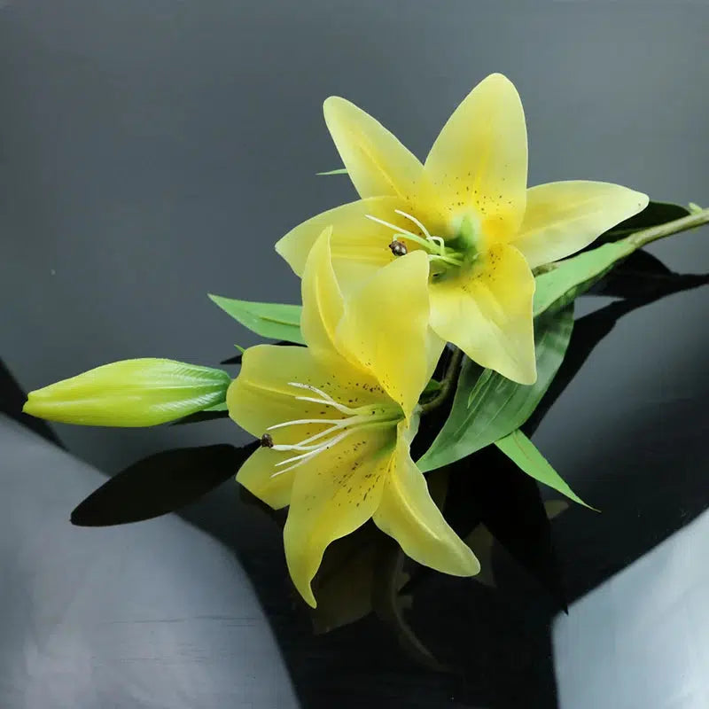 3 Heads Real Touch Artificial lily Flowers Wedding  