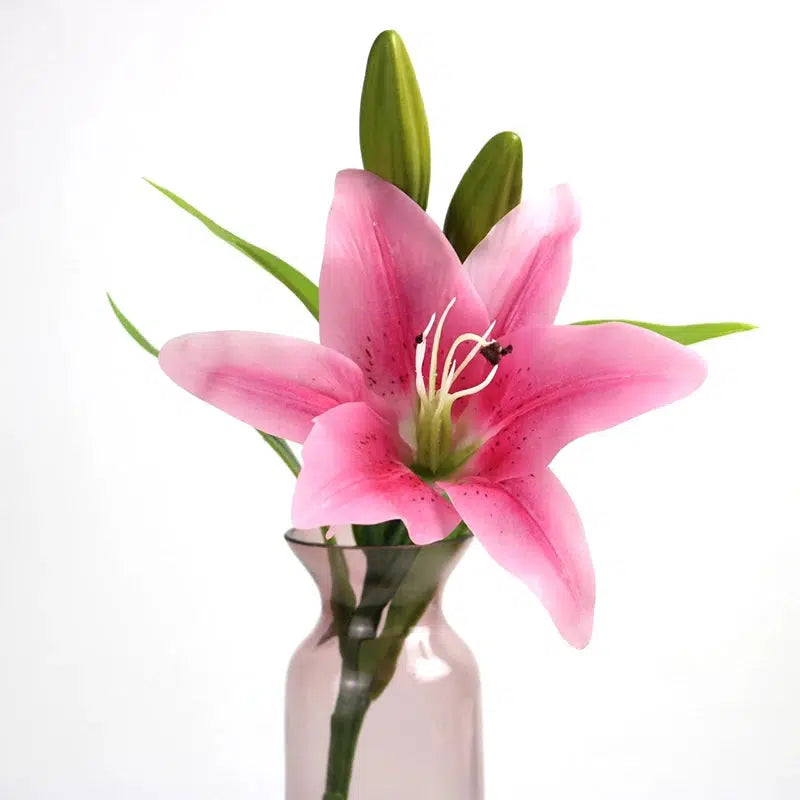 3 Heads Real Touch Artificial lily Flowers Wedding  