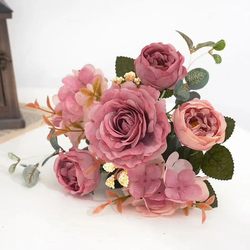 30cm Peony Silk Artificial Rose Flowers Flower small Bouquet  