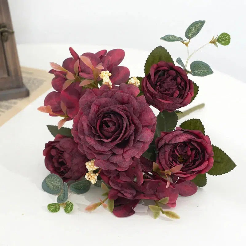 30cm Peony Silk Artificial Rose Flowers Flower small Bouquet  