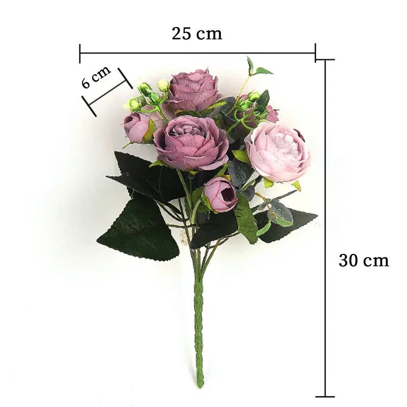 30cm Peony Silk Artificial Rose Flowers Flower small Bouquet  