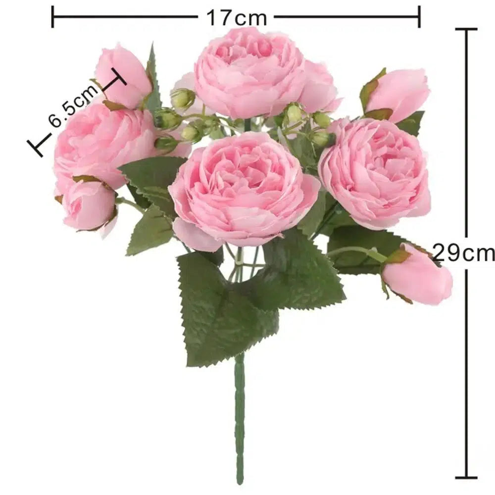 30cm Rose Pink Silk Bouquet Peony Artificial Flowers  