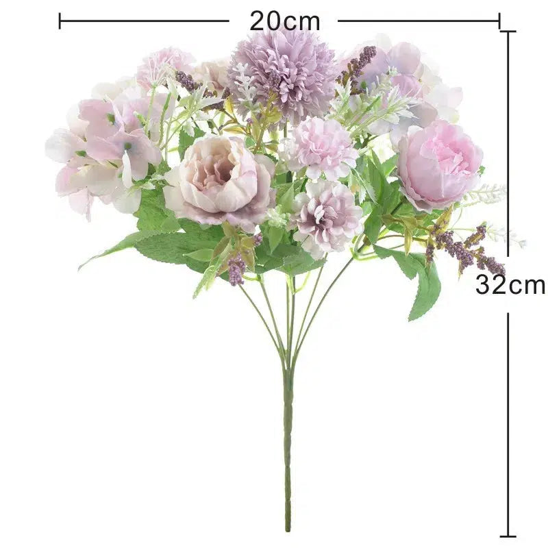 32 cm rose rose silk peony artificial flower bouquet  